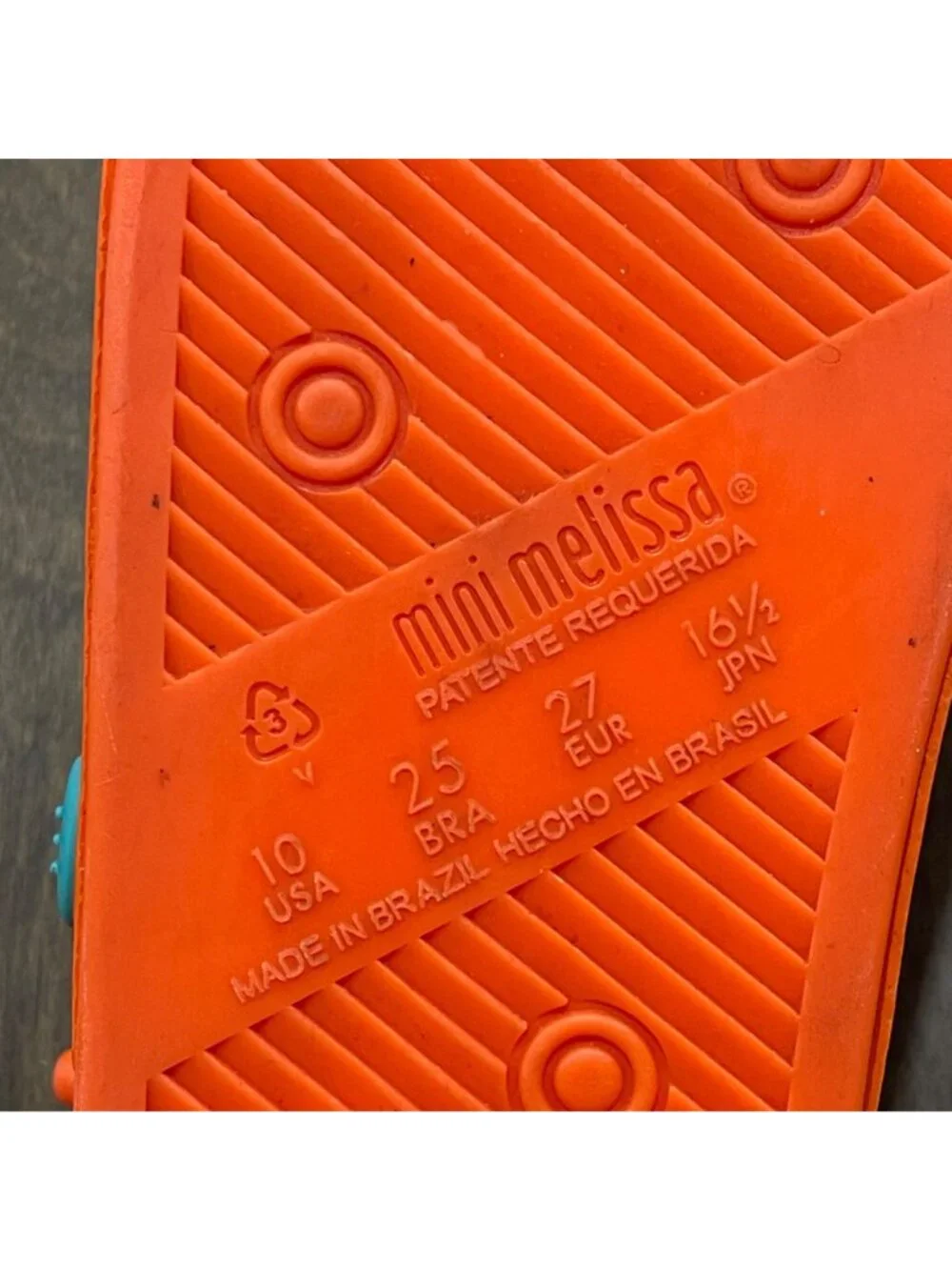 Mini Melissa Beach Slide Dino Sandal Toddler Size 10‎ Adjustable Back Orange